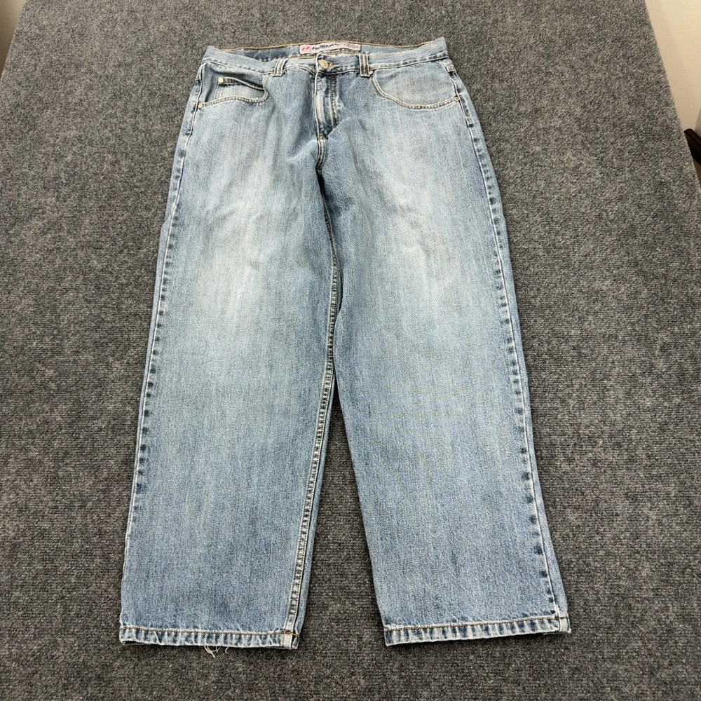Vintage Anchor Blue Jeans Mens 36x30 Blue Cotton Baggy Loose Fit Skate Y2K Style